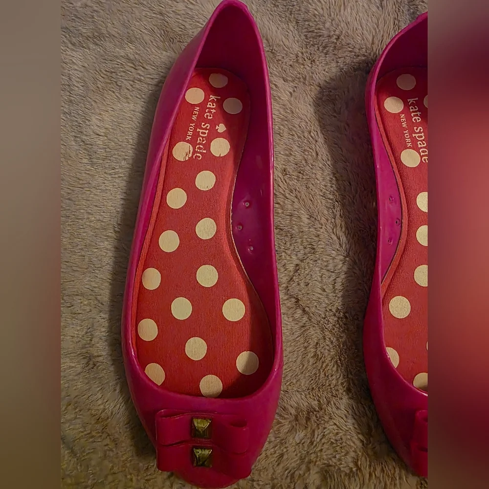 Kate Spade Pink Flats with Gold Accents